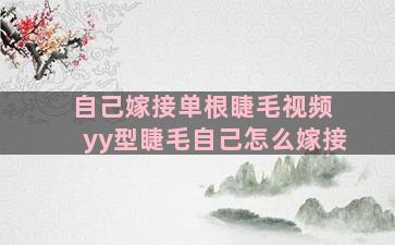 自己嫁接单根睫毛视频 yy型睫毛自己怎么嫁接